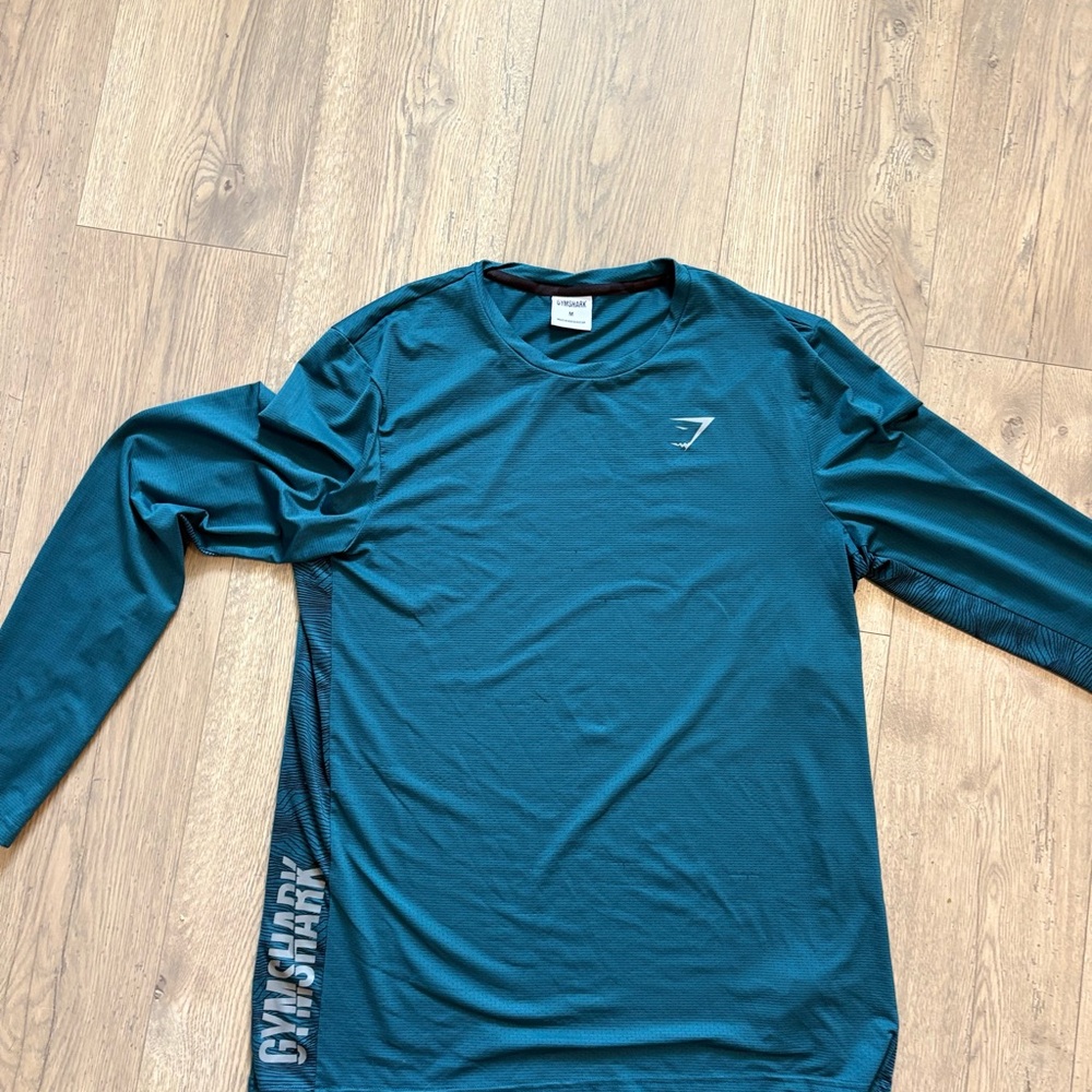 Gymshark Deep Teal Performance Top Long Sleeve - New